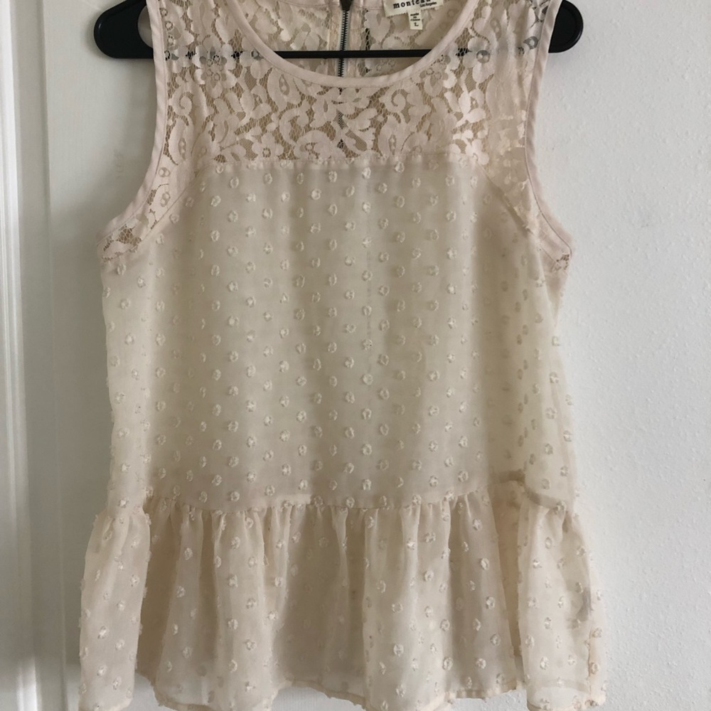 Cream lace top.
